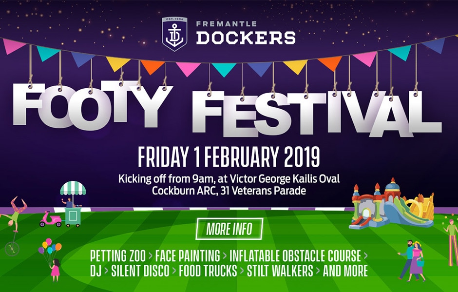 footy festival web 2012.jpg The Freo Dockers Footy Festival will be held on Friday 1 February. - Fremantle,Fremantle Dockers